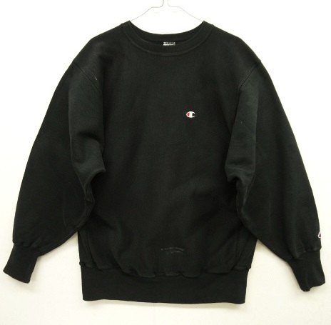 画像: 90'S CHAMPION 刺繍タグ リバースウィーブ 無地 ブラック MEXICO製 (VINTAGE) 「Sweat Shirt」 入荷しました。