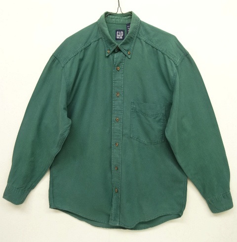 画像: 90'S GAP 旧タグ ボタンダウンシャツ グリーン USA製 (VINTAGE) 「L/S Shirt」 入荷しました。