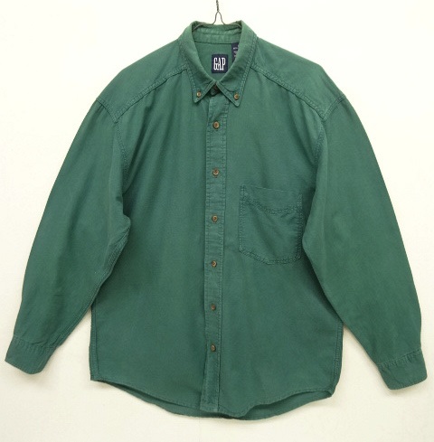 画像: 90'S GAP 旧タグ ボタンダウンシャツ グリーン USA製 (VINTAGE) 「L/S Shirt」 入荷しました。