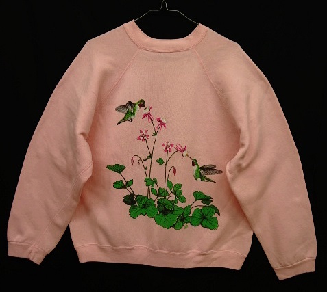 画像: 90'S TULTEX "ハチドリプリント" クルーネック スウェットシャツ ピンク USA製 (VINTAGE) 「Sweat Shirt」 入荷しました。