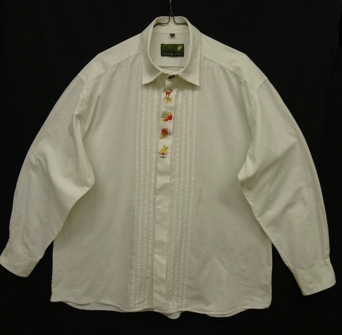 画像: ユーロヴィンテージ オーストリア発 刺繍入り チロリアンシャツ WHITE (VINTAGE) 「L/S Shirt」 入荷しました。