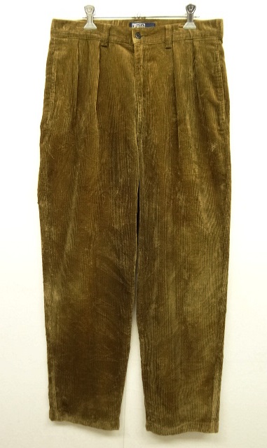 画像: 90'S RALPH LAUREN "ANDREW PANT" ツープリーツ 太畝 コーデュロイパンツ ライトブラウン (VINTAGE) 「Bottoms」 入荷しました。