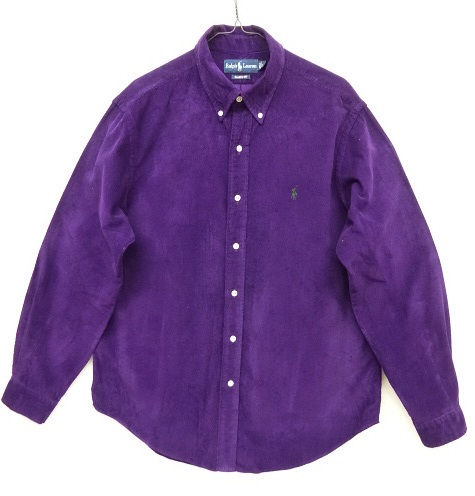画像: 90'S RALPH LAUREN "CLASSIC FIT" コーデュロイ BDシャツ パープル (VINTAGE) 「L/S Shirt」 入荷しました。
