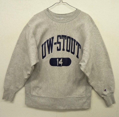 画像: 90'S CHAMPION 2段プリント 刺繍タグ リバースウィーブ グレー USA製 (VINTAGE) 「Sweat Shirt」 入荷しました。