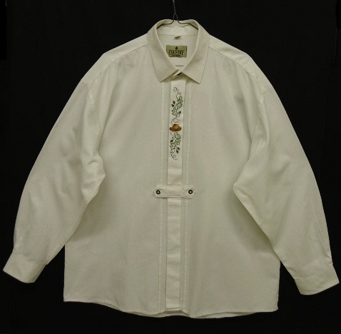 画像: ユーロヴィンテージ オーストリア発 刺繍入り チロリアンシャツ WHITE (VINTAGE) 「L/S Shirt」 入荷しました。