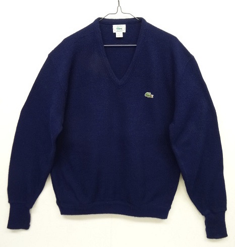 画像: 80'S IZOD LACOSTE Vネック セーター ダークブルー USA製 (VINTAGE) 「Knit」 入荷しました。