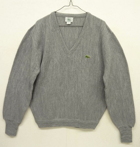 画像: 80'S IZOD LACOSTE Vネック セーター グレー USA製 (VINTAGE) 「Knit」 入荷しました。