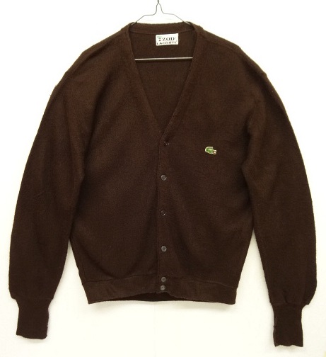 画像: 70'S IZOD LACOSTE Vネック カーディガン ブラウン USA製 (VINTAGE) 「Knit」 入荷しました。