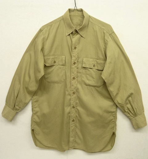 画像: 50'S アメリカ軍 US ARMY マチ付き ポプリンシャツ BEIGE (VINTAGE) 「L/S Shirt」 入荷しました。