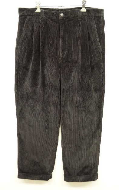 画像: 90'S ST JOHN'S BAY ツープリーツ 太畝 コーデュロイパンツ ブラック (VINTAGE) 「Bottoms」 入荷しました。