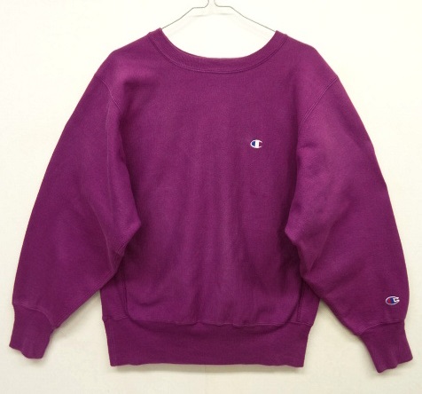 画像: 90'S CHAMPION 刺繍タグ リバースウィーブ 無地 グレープ USA製 (VINTAGE) 「Sweat Shirt」 入荷しました。