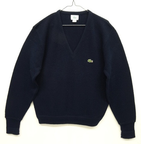画像: 80'S IZOD LACOSTE Vネック セーター ダークネイビー USA製 (VINTAGE) 「Knit」 入荷しました。