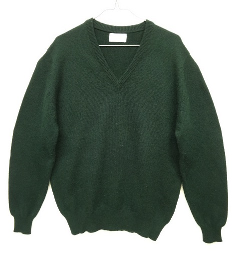 画像: HAWICK カシミア100% Vネック セーター ダークグリーン スコットランド製 (USED) 「Knit」 入荷しました。