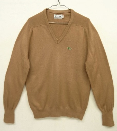 画像: 70'S IZOD LACOSTE Vネック セーター キャメル (VINTAGE) 「Knit」 入荷しました。