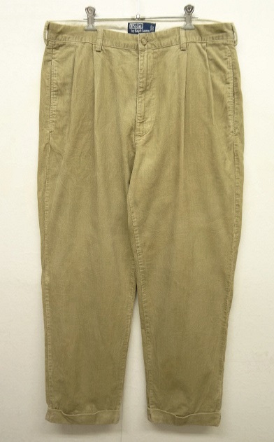 画像: 90'S RALPH LAUREN "HAMMOND PANT" ツープリーツ コーデュロイパンツ BEIGE (VINTAGE) 「Bottoms」 入荷しました。