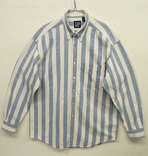 画像: 90'S GAP 旧タグ デニム BDシャツ ブルー/ホワイト ストライプ (VINTAGE) 「L/S Shirt」 入荷しました。