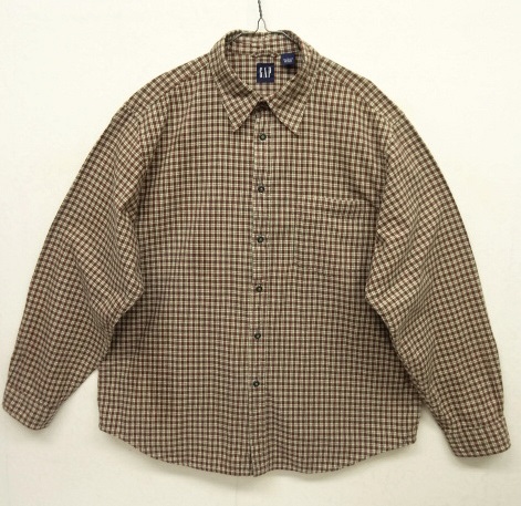 画像: 90'S GAP コットン 長袖シャツ チェック柄 (VINTAGE) 「L/S Shirt」 入荷しました。