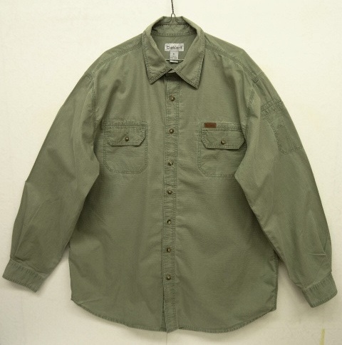 画像: CARHARTT コットンリップストップ ワークシャツ OLIVE (USED) 「L/S Shirt」 入荷しました。