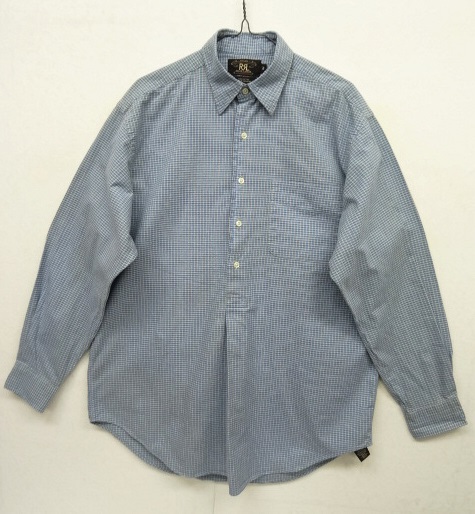 画像: 90'S RRL 初期 三ツ星タグ プルオーバー グランパシャツ チェック柄 (VINTAGE) 「L/S Shirt」 入荷しました。