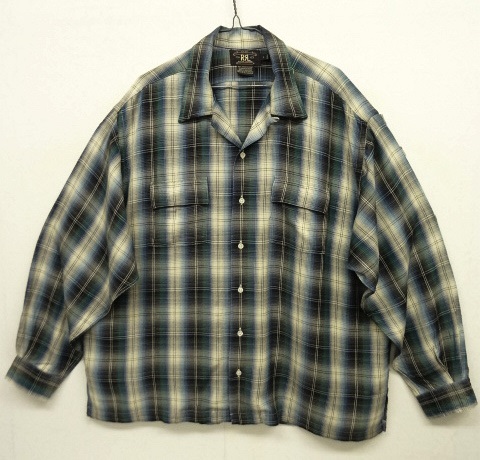 画像: 90'S RRL 初期 三ツ星タグ レーヨン オープンカラーシャツ オンブレチェック (VINTAGE) 「L/S Shirt」 入荷しました。