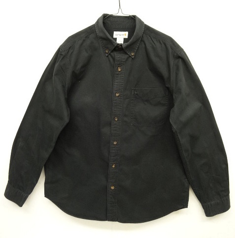 画像: CARHARTT コットンポプリン ボタンダウンシャツ BLACK (USED) 「L/S Shirt」 入荷しました。
