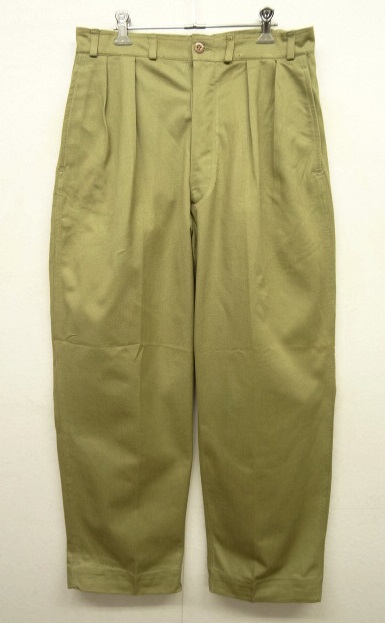 画像: 50'S フランス軍 M52 前期モデル プリーツ入り チノパンツ サイズ84M (DEADSTOCK) 「Bottoms」 入荷しました。