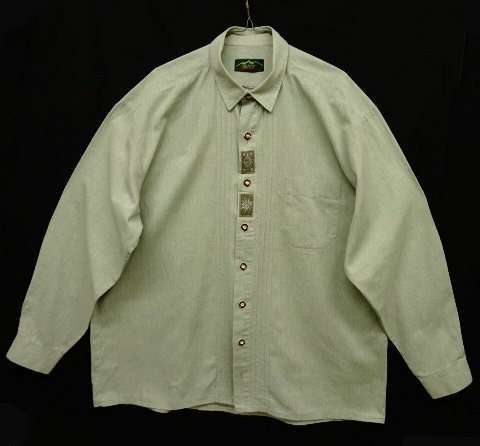 画像: ユーロヴィンテージ オーストリア発 刺繍入り チロリアンシャツ LT GREEN (VINTAGE) 「L/S Shirt」 入荷しました。