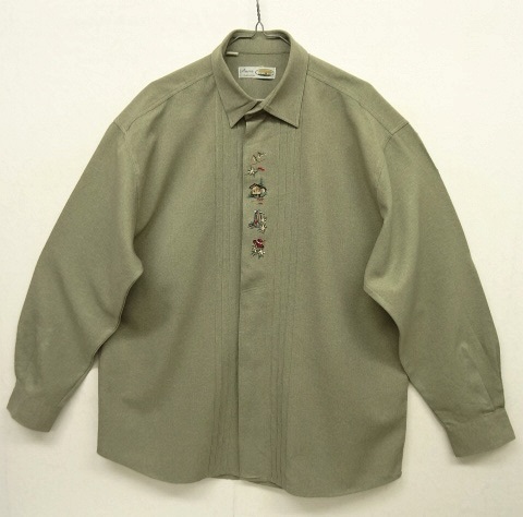 画像: ユーロヴィンテージ オーストリア発 刺繍入り チロリアンシャツ GREEN (VINTAGE) 「L/S Shirt」 入荷しました。