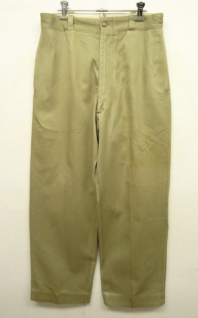 画像: 60'S アメリカ軍 US ARMY コットン100% チノパンツ TALON製ジップ W32L31 (VINTAGE) 「Bottoms」 入荷しました。