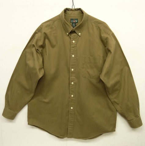 画像: 90'S J.CREW 旧タグ ツイル BDシャツ カーキ (VINTAGE) 「L/S Shirt」 入荷しました。
