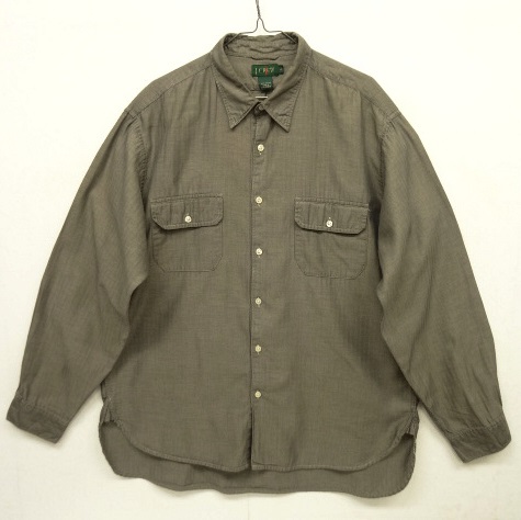 画像: 90'S J.CREW 旧タグ ヘリンボーン マチ付き ワークシャツ チャコール (VINTAGE) 「L/S Shirt」 入荷しました。