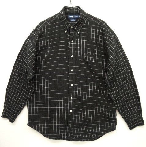 画像: 90'S RALPH LAUREN "BLAKE" リネン 長袖 BDシャツ グラフチェック (VINTAGE) 「L/S Shirt」 入荷しました。