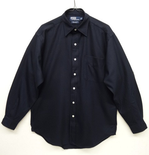 画像: 90'S RALPH LAUREN "LOWELL SPORT" ウール 長袖 シャツ ネイビー (VINTAGE) 「L/S Shirt」 入荷しました。
