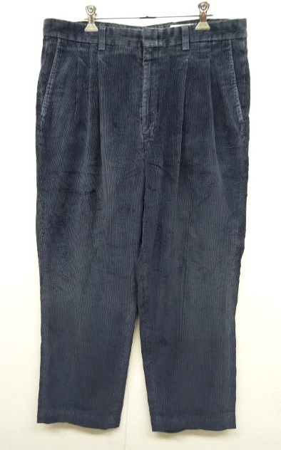 画像: EDDIE BAUER ツープリーツ 太畝コーデュロイパンツ ネイビー (USED) 「Bottoms」 入荷しました。