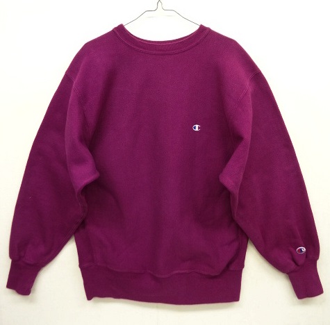 画像: 90'S CHAMPION 刺繍タグ リバースウィーブ 無地 グレープ USA製 (VINTAGE) 「Sweat Shirt」 入荷しました。
