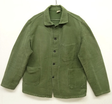 画像: ユーロワーク モールスキン ワークジャケット カバーオール OLIVE (VINTAGE) 「Jacket」 入荷しました。