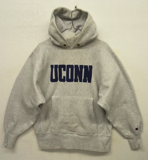 画像: 90'S CHAMPION "UCONN" 刺繍タグ リバースウィーブ パーカー グレー USA製 (VINTAGE) 「parka」 入荷しました。