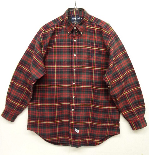 画像: 80'S RALPH LAUREN オックスフォード BDシャツ チェック柄 USA製 (VINTAGE) 「L/S Shirt」 入荷しました。