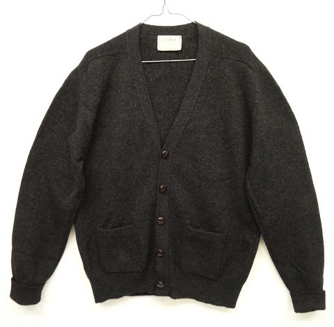 画像: 80'S LL Bean ラムウール ニットカーディガン チャコール USA製 (VINTAGE) 「Knit」 入荷しました。