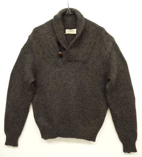画像: 80'S LL Bean ウール ショールカラーニット チャコール USA製 (VINTAGE) 「Knit」 入荷しました。