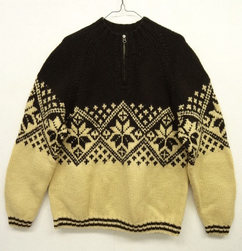 画像: 90'S J.CREW ハーフジップ ノルディックセーター スノーフレーク柄 (VINTAGE) 「Knit」 入荷しました。