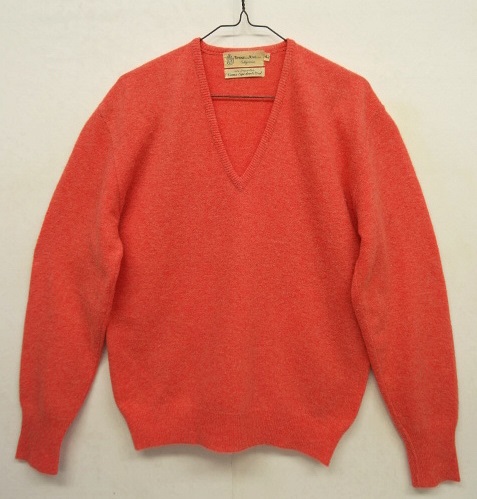 画像: 60'S TOWNE AND KING ラムウール Vネック セーター サーモン (VINTAGE) 「Knit」 入荷しました。