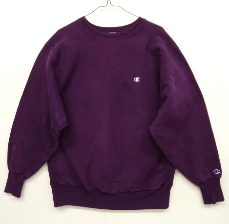 画像: 90'S CHAMPION 刺繍タグ リバースウィーブ 無地 ダークグレープ USA製 (VINTAGE) 「Sweat Shirt」 入荷しました。