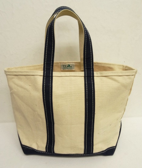 画像: 80'S LL Bean 単色タグ キャンバス トートバッグ ネイビー/オフホワイト USA製 (VINTAGE) 「Bag」 入荷しました。