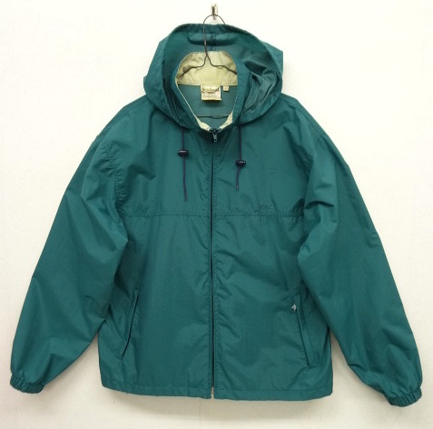 画像: 80'S LL Bean 筆記体ロゴ刺繍 フード付き ナイロンジャケット グリーン (VINTAGE) 「Jacket」 入荷しました。