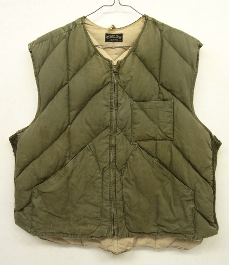 画像: 50'S ALL DOWN FILLED ダウンベスト CROWNジップ (VINTAGE) 「No Sleeve」 入荷しました。