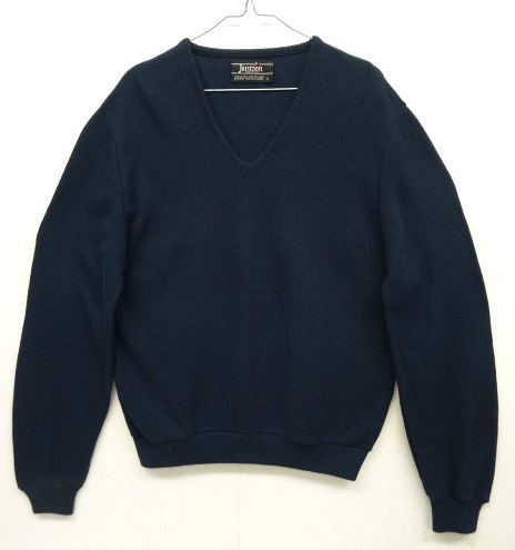 画像: 80'S JANTZEN Vネック ニット ネイビー USA製 (VINTAGE) 「Knit」 入荷しました。