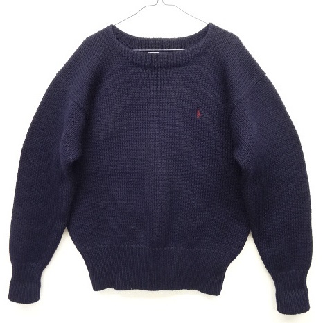 画像: 90'S RALPH LAUREN ウール ボートネック セーター NAVY (VINTAGE) 「Knit」 入荷しました。