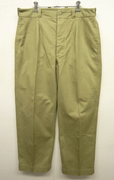 画像: 50'S フランス軍 M52 プリーツ入り チノパンツ サイズ35 (DEADSTOCK) 「Bottoms」 入荷しました。