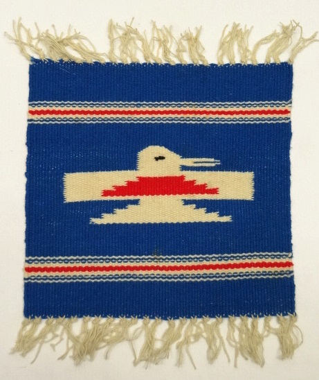 画像: オールド ウール チマヨラグ サンダーバード柄 BLUE 25cm x 26cm (VINTAGE) 「Antique Goods」 入荷しました。